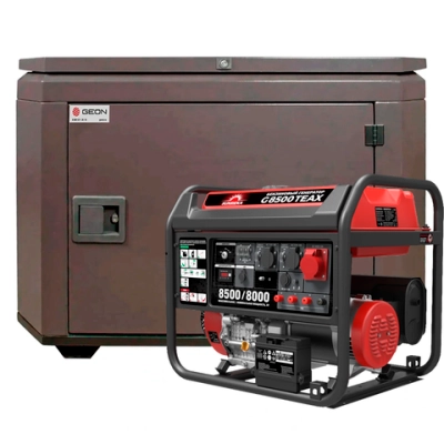 Генератор бензиновый SUNREKA G8500TEAX с кожухом Geon 1200 RAL 8019