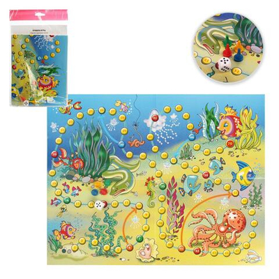 Игра настольная ходилка "Подводные приключения" (европодвес) (Т-ц)