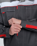 Костюм Флофт-2 Премиум СОП (тк.Смесовая,240) п/к, т.серый/серый/красный