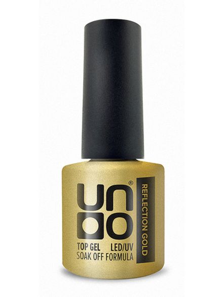 Uno Reflection Top Gold - Топ светоотражающий для гель-лака без липкого слоя, золто, 8 г