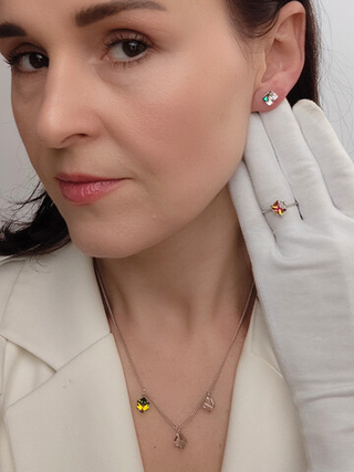 Кольцо Миражи тонкое с зеленым кристаллом Swarovski