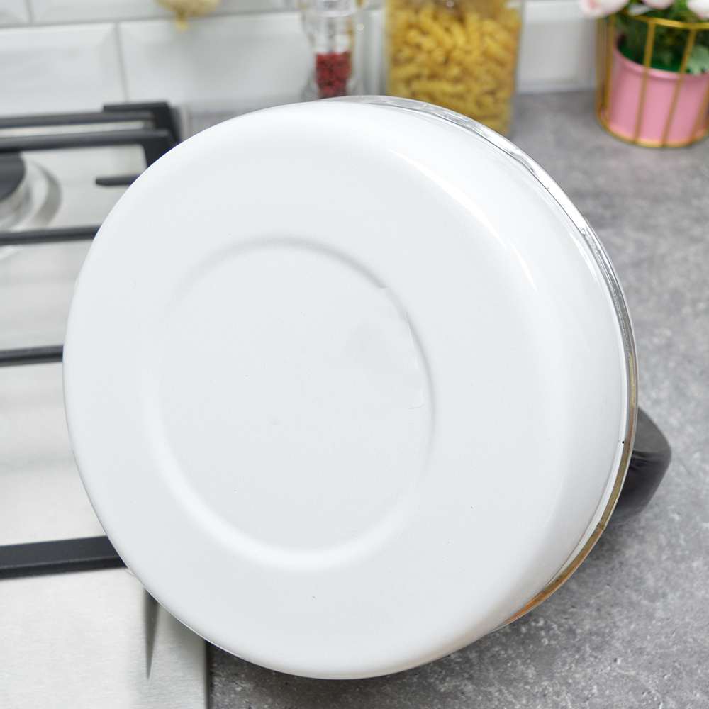 Чайник 4л со свистком, консольная ручка, белый "Полевые маки"