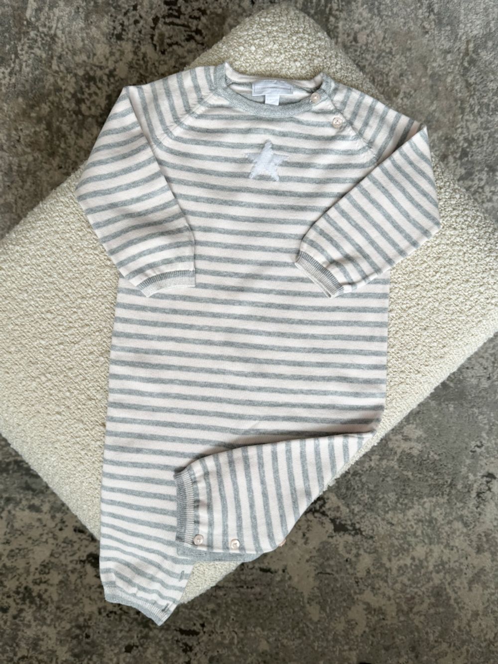 Хлопковый комбинезон слип The Little White Company, 80