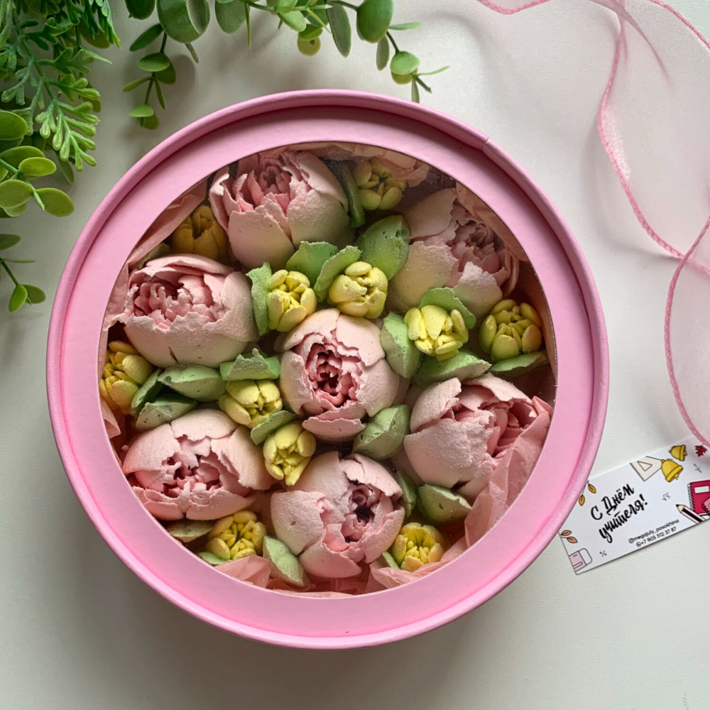 Упаковка "Шайба" Розовая с окном д 20 высота 7см