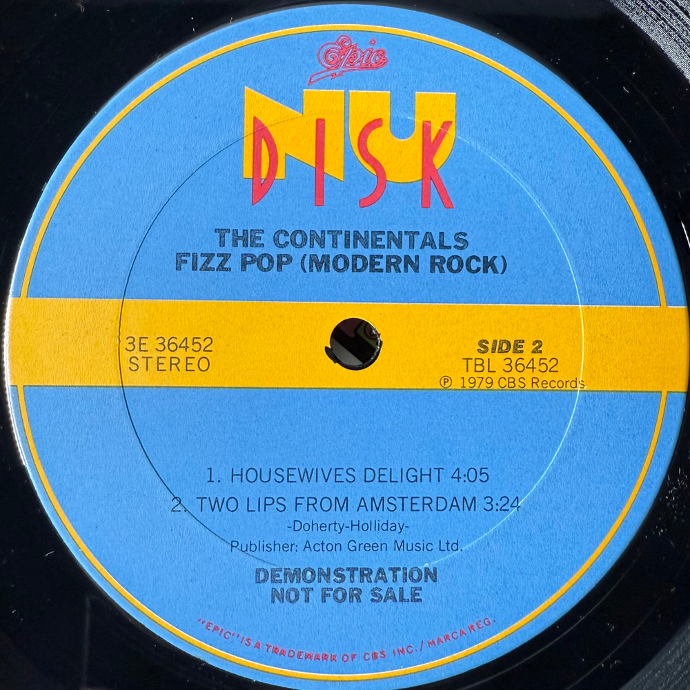 The Continentals – Fizz! Pop! Modern Rock (США 1980г.) 10"