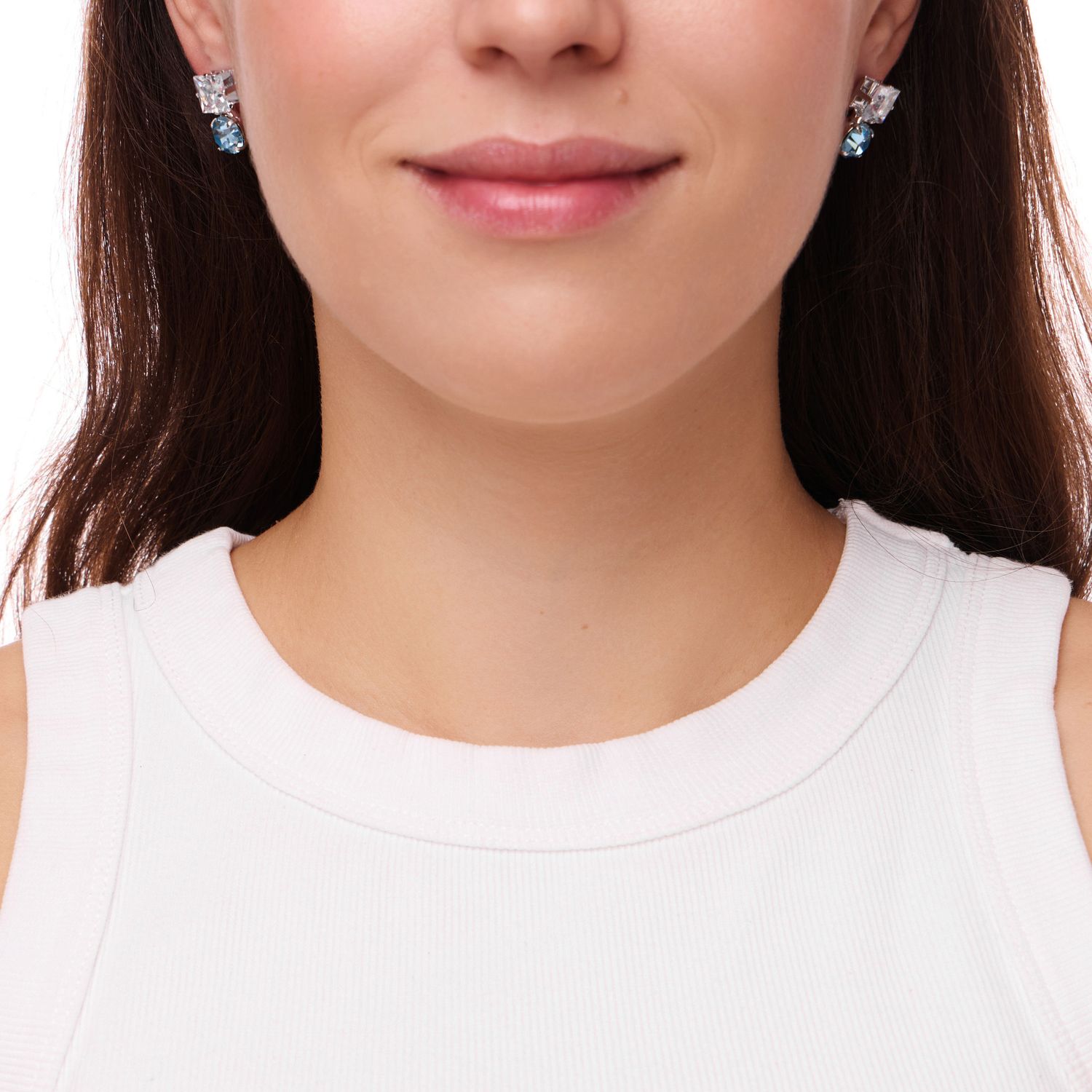 Серьги Geometric Turquoise Crystal Earrings