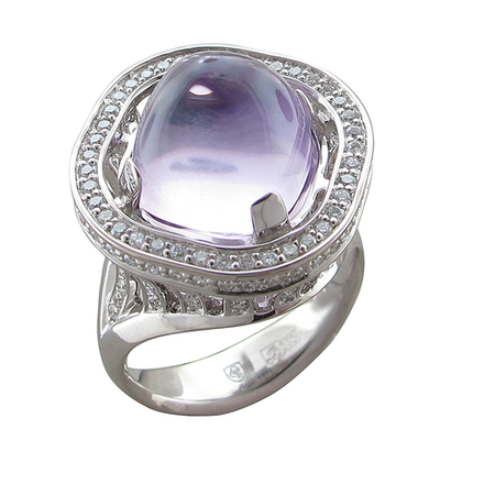 Кольцо с аметистом  из белого золота JA-K-211190-1