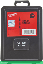 Набор сверл Milwaukee HSS-R 1-10мм 19шт (4932352468)