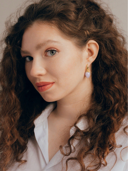 Серьги Клубнички мини лавандовые