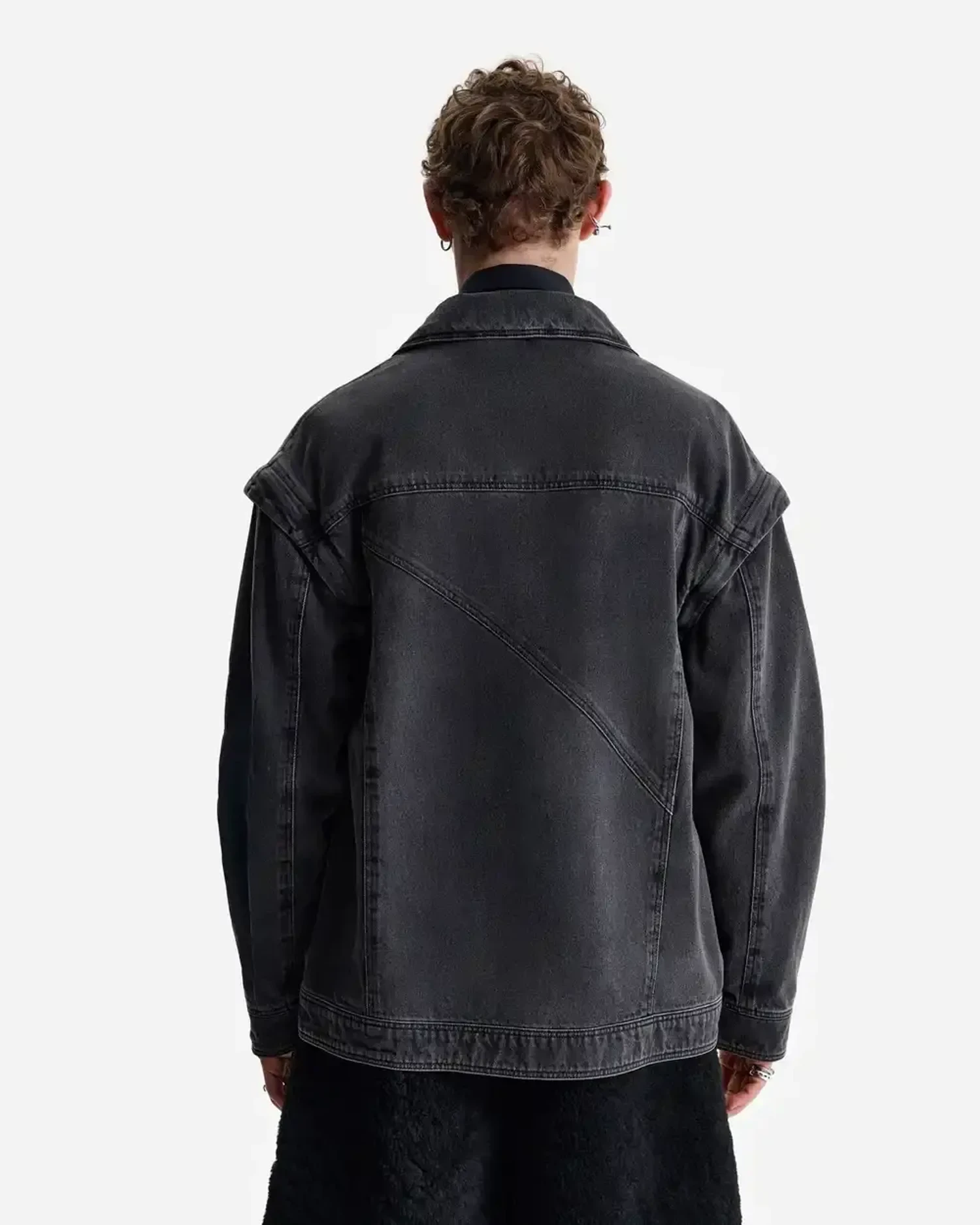 Куртка-трансформер из серого денима