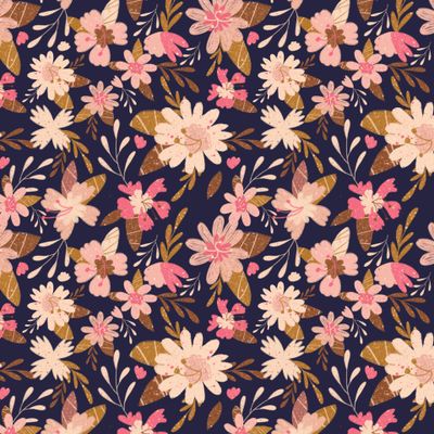 цветы на синем