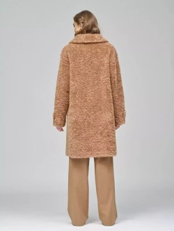 Шуба из шерсти мериноса чебурашка, песочная, SilverFox