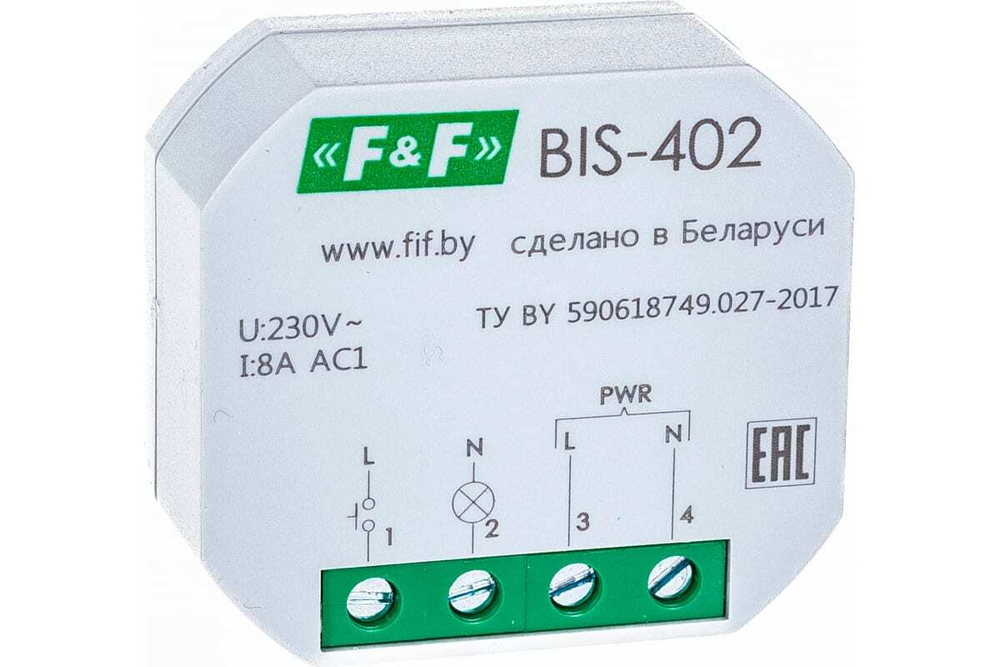 Реле импульсное BIS-402 230В 8А 1Z IP40
