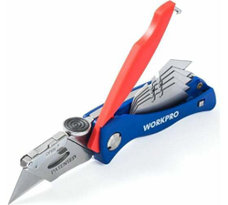 Складной быстросменный нож WORKPRO трапециевидные лезвия WP211006