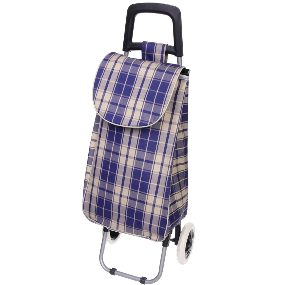 Тележка хозяйственная с сумкой (93*33*26см, колеса 16см,грузоподъемность до 30 кг.) синяя SYD-016