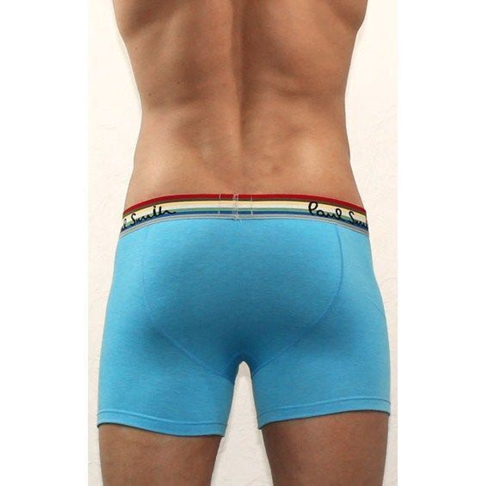 Мужские трусы боксеры завышенные голубые Paul Smith Blue