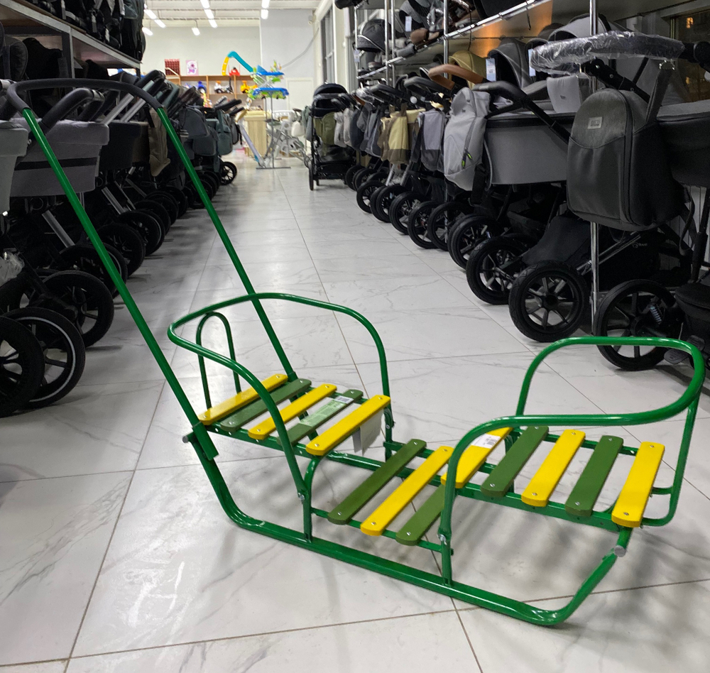 Санки-двойняшки зеленый (арт. СД/З2)