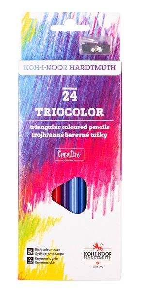 Карандаши цветные TRIOCOLOR 3134, 24 цвета с точилкой