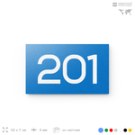 Номер на дверь 201, табличка на дверь для офиса, квартиры, кабинета, аудитории, склада, голубой 120х70 мм, Айдентика Технолоджи