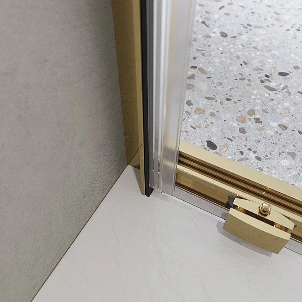 Душевая дверь BelBagno LUCE-BF-1-100-C-ORO стекло прозрачное/профиль золото