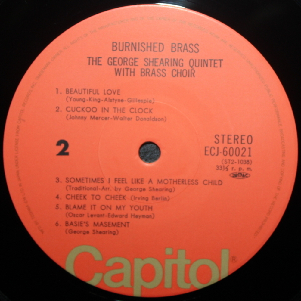 The George Shearing Quintet With Brass Choir / Burnished Brass (LP)