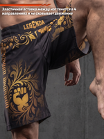 Шорты спортивные тренировочные LEGENDA Хохлома золотая