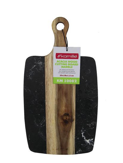 Доска сервировочная из акации и мрамора Kamille KM 10082 (35х18х1,3 см.)