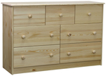 Комод 7 ящиков Хаба, лак, из массива сосны