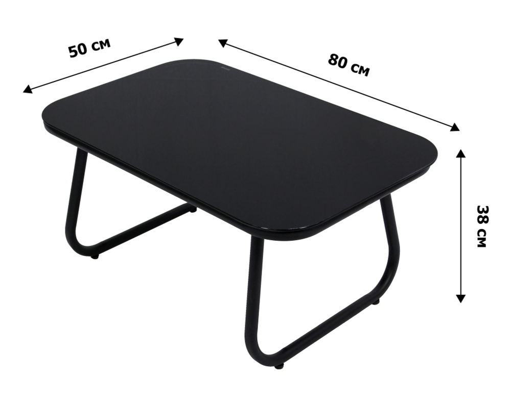 Набор мебели Garden Story Амелия 1 уп. (черный, подушки серые)