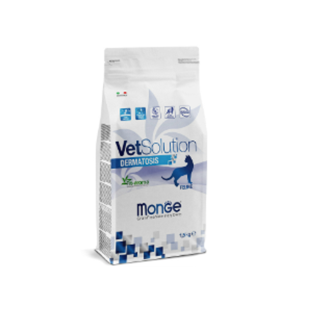 Сухой корм диетический для кошек при заболеваниях кожи Monge VetSolution Cat Dermatosis Дерматозис 1,5кг