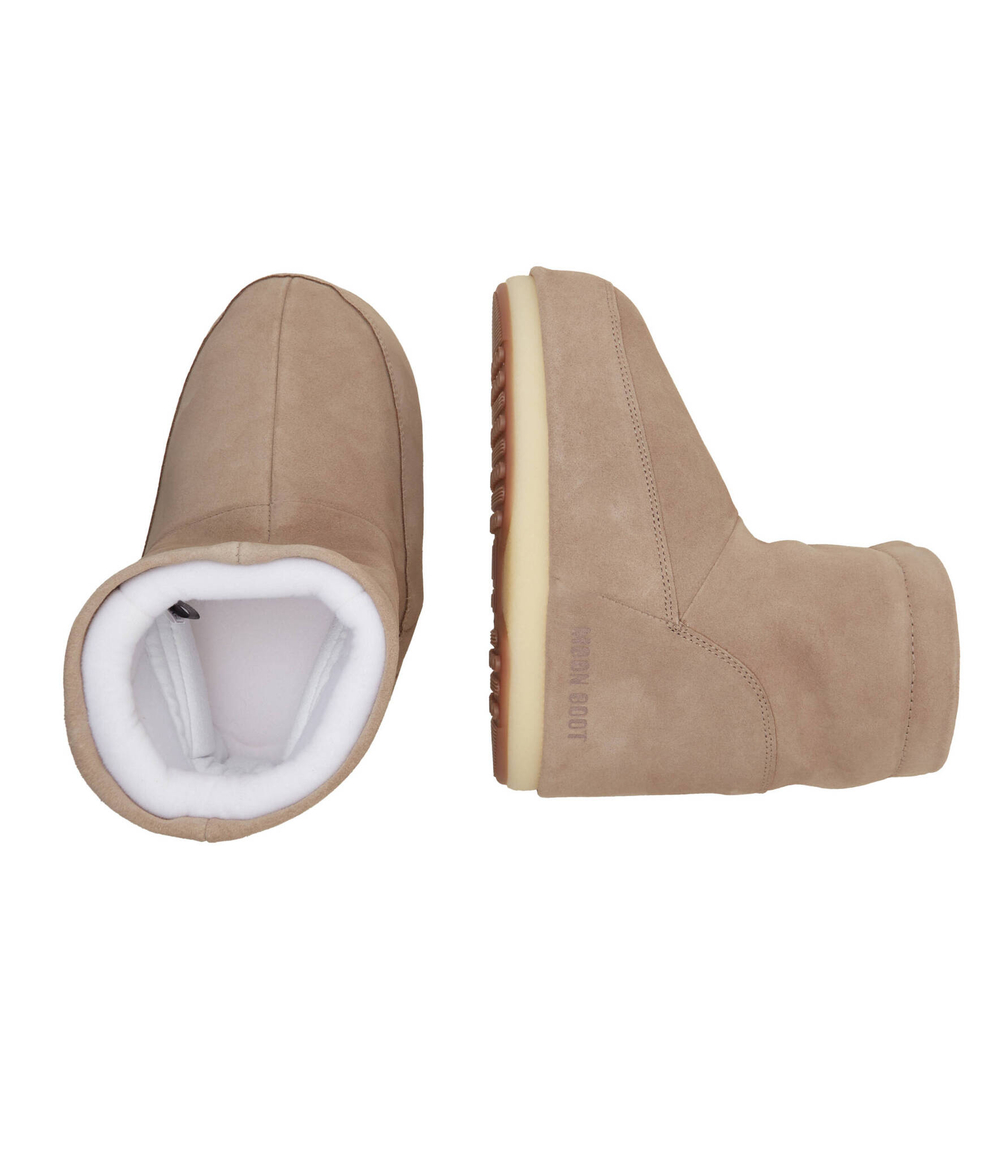 Кожаные угги mb icon low nolace suede Moon Boot - бежевый(14094000)