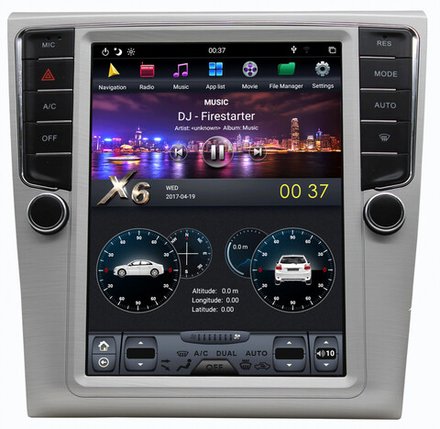 Магнитола для Volkswagen Passat 2005-2015 (B6, B7, CC) - Carmedia ZF-1012-Q6 вертикальный экран в стиле "Тесла" на Android 11, 8Гб+128Гб, CarPlay, 4G SIM-слот