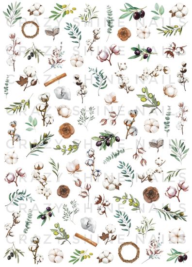 Слайдер-дизайн Crazy Shine Nails: Оливки и хлопок