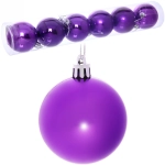 Новогодние шары 6 см (набор 6 шт) «Глянец», фиолетовый