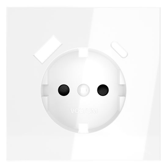 Накладка для розетки с заземлением и защитными шторками, с USB A+C, S70 (белый глянцевый)