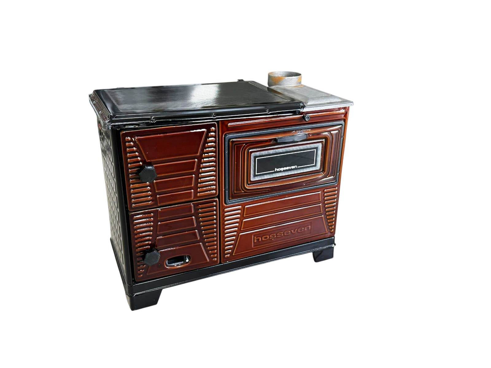 Печь отопительно-варочная на дровах Hosseven 4007 TUĞLALI (МАЖИЛИК) (с одной духовкой и крышкой)