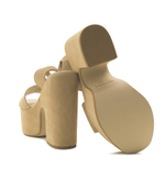 Кожаные босоножки на каблуке clody Guess - бежевый(FLJCLO SUE04)