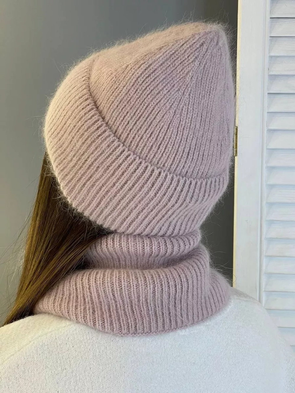 шапка снуд и варежки набор 3 в 1