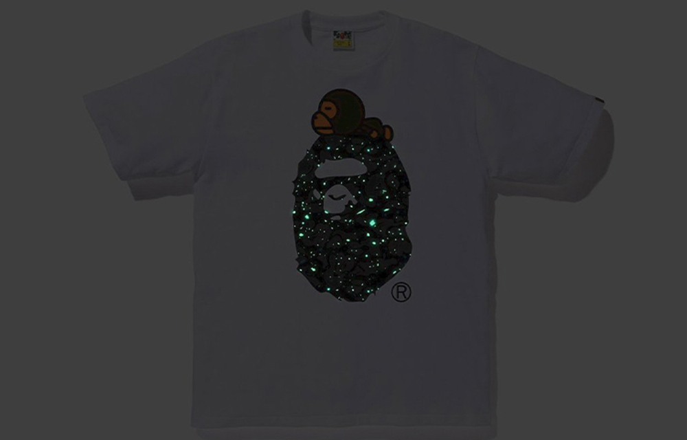A Bathing Ape Space Camo Milo On Big Ape Tee