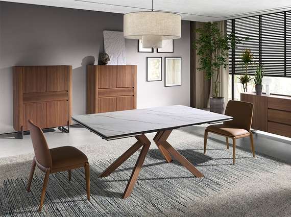 Стул Angel Cerda 4135 из экокожи коричневого цвета