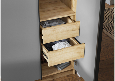 Шкаф Woodville Широн 800 графит серый, дуб крафт золото