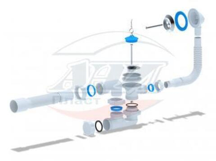 Сифон д/ ванны АНИ регул,1 1/2"х40 с гт 40х50 и пер. (Е255)