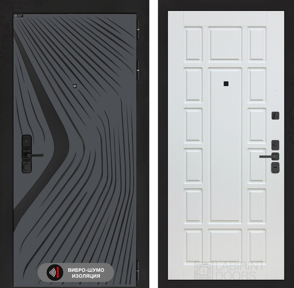 Входная дверь Лабиринт LEOLAB - 12 Белое дерево