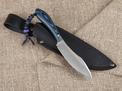 Нож для бушкрафта "Канадец", сталь VG-10/Elmax, рукоять G10 (синяя)