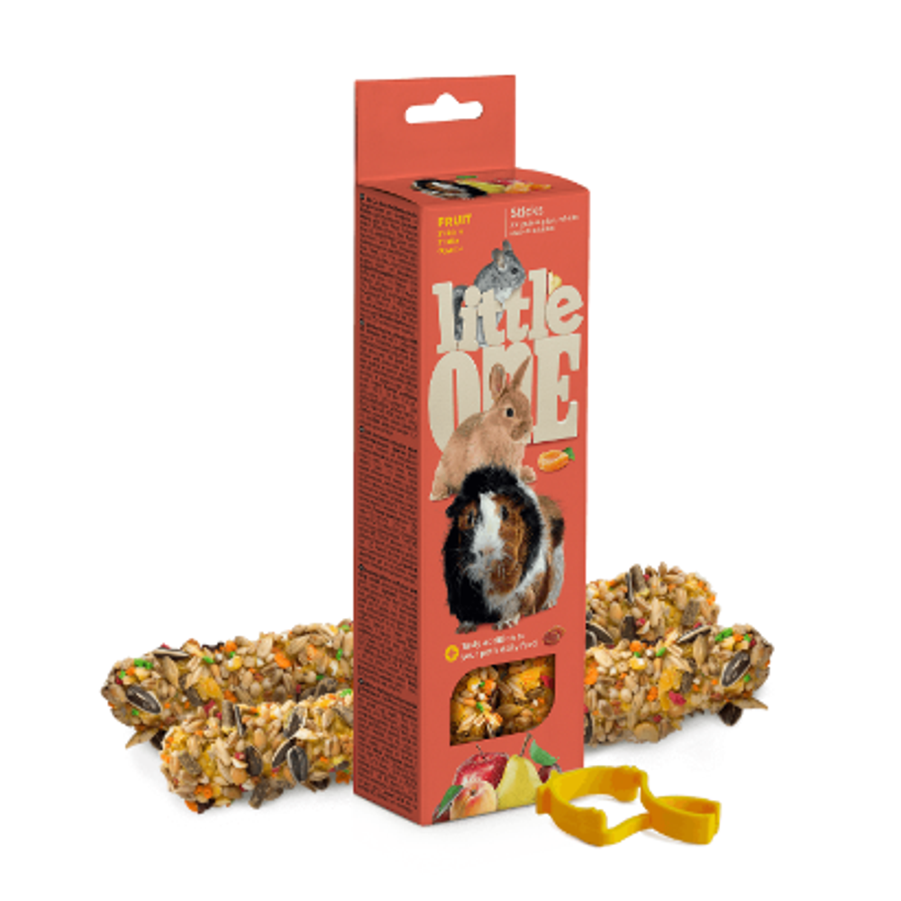 Little one палочки для морских свинок, кроликов и шиншилл с фруктами, 2х60г