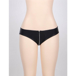 Трусики виниловые Ohyeah Leather Zipper Black на молнии, 3XL