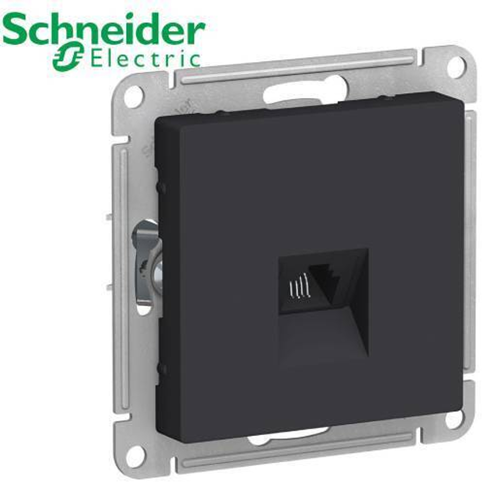 Розетка телефонная (карбон) AtlasDesign Schneider ATN001081