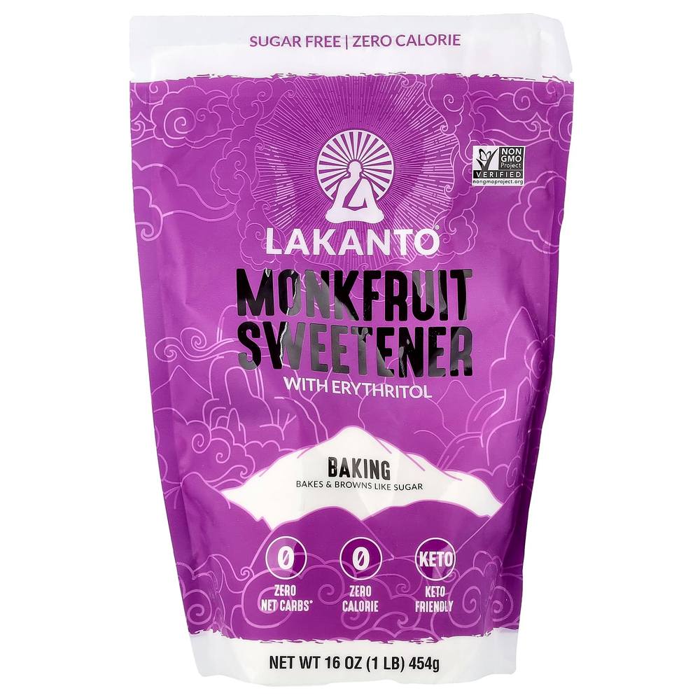 Lakanto, Подсластитель для выпечки из плодов монаха с эритритолом, 454 г (16 унций)