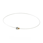 Ожерелье PHITEN RAKUWA NECKLACE WIRE EXTREME MIRROR BALL TWIN серебряно-золотое