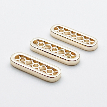 Коннектор-разделитель на 3 нити, цвет золото, размер 18*6 мм, цена за 1 шт